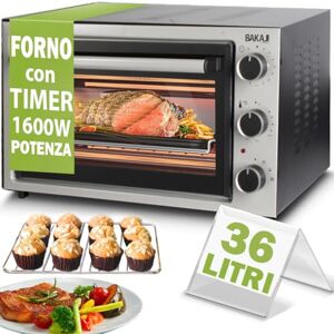 BAKAJI Elektrischer Ofen 36L 1600W mit Timer & Automatischem Abschalten BAKAJI Elektrischer Ofen 36L 1600W mit Timer & Automatischem Abschalten