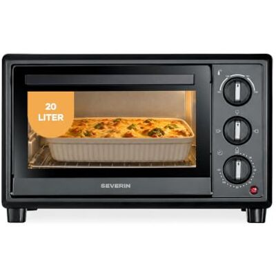 Severin Back- und Toastofen, Bake&Toast, 20L, bis 230°C, 120Min. Timer, Mini-Backofen, Ober- und Unterhitze, inkl. Krümelblech, Backblech, Grillrost, automatische Abschaltung, 1600W, schwarz, TO 2078 Severin Back- und Toastofen, Bake&Toast, 20L, bis 230°C, 120Min. Timer, Mini-Backofen, Ober- und Unterhitze, inkl. Krümelblech, Backblech, Grillrost, automatische Abschaltung, 1600W, schwarz, TO 2078