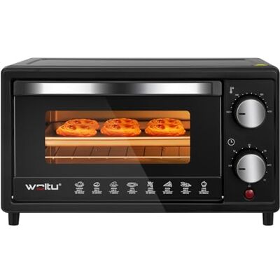 WOLTU Minibackofen 10 Liter, 800 Watt Toasterofen Pizzaofen Backblech mit Timer Mini Backofen für Pizza, Toast, Truthahn, Hot Dogs Schwarz WOLTU Minibackofen 10 Liter, 800 Watt Toasterofen Pizzaofen Backblech mit Timer Mini Backofen für Pizza, Toast, Truthahn, Hot Dogs Schwarz