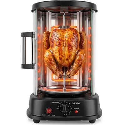Nutrichef Heißluft-Multiofen mit Drehspieß – 21 L Mini-Backofen mit Umluft und Grillfunktion Dönergrill für Zuhause, Kebab und Hähnchengrill, Kompakter Elektroofen mit Timer und Temperaturregelung Nutrichef Heißluft-Multiofen mit Drehspieß – 21 L Mini-Backofen mit Umluft und Grillfunktion Dönergrill für Zuhause, Kebab und Hähnchengrill, Kompakter Elektroofen mit Timer und Temperaturregelung