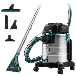 Cecotec Staubsauger für Feststoffe, Flüssigkeiten, Polster und Teppiche mit Kabel Conga CarpetClean 20000 MAX 1400W, 22Kpa, 4L Frischwassertank und 20L Schmutzwassertank, HEPA-Filter, 7m Aktionsradius Cecotec Staubsauger für Feststoffe, Flüssigkeiten, Polster und Teppiche mit Kabel Conga CarpetClean 20000 MAX 1400W, 22Kpa, 4L Frischwassertank und 20L Schmutzwassertank, HEPA-Filter, 7m Aktionsradius
