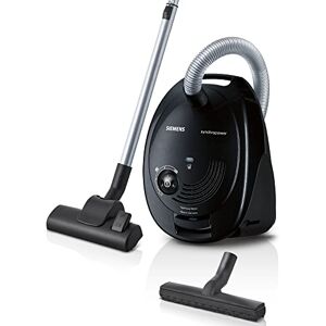 Siemens Staubsauger mit Beutel synchropower VS06B112A, Bodenstaubsauger, Hygiene-Filter, Bodendüse für Parkett, Teppich, Fliesen, starke Saugleistung, langes Kabel, Fugendüse, 700 W, schwarz Siemens Staubsauger mit Beutel synchropower VS06B112A, Bodenstaubsauger, Hygiene-Filter, Bodendüse für Parkett, Teppich, Fliesen, starke Saugleistung, langes Kabel, Fugendüse, 700 W, schwarz