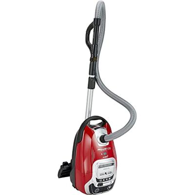 Rowenta Silence Force Allergy+, Bodenstaubsauger mit Beutel, 4,5 L Staubbeutelkapazität, extrem leise, hocheffiziente Bodendüse, langlebiger EffiTech-Motor, Staubsauger Tierhaare, Schwarz-Rot, RO7473 Rowenta Silence Force Allergy+, Bodenstaubsauger mit Beutel, 4,5 L Staubbeutelkapazität, extrem leise, hocheffiziente Bodendüse, langlebiger EffiTech-Motor, Staubsauger Tierhaare, Schwarz-Rot, RO7473
