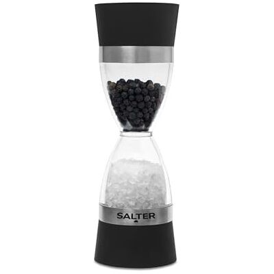 SALTER 7611 BKXR 2in1 salz und pfeffermühle Küchenmühle mechanische doppelseitige Gewürzmühle, Hartkeramik Schleifmechanismus, einstellbar feines bis grobes Mahlen, 60g Salz/30g Pfeffer SALTER 7611 BKXR 2in1 salz und pfeffermühle Küchenmühle mechanische doppelseitige Gewürzmühle, Hartkeramik Schleifmechanismus, einstellbar feines bis grobes Mahlen, 60g Salz/30g Pfeffer