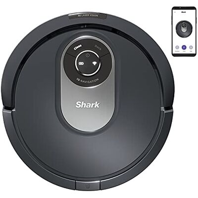 Shark AI Saugroboter, Staubsauger-Roboter mit Anti Hair Wrap,Teppich und Hartboden, Roboterstaubsauger, 90 Min Laufzeit, manuelle und App-Steuerung, Grau, RV2001EU Shark AI Saugroboter, Staubsauger-Roboter mit Anti Hair Wrap,Teppich und Hartboden, Roboterstaubsauger, 90 Min Laufzeit, manuelle und App-Steuerung, Grau, RV2001EU