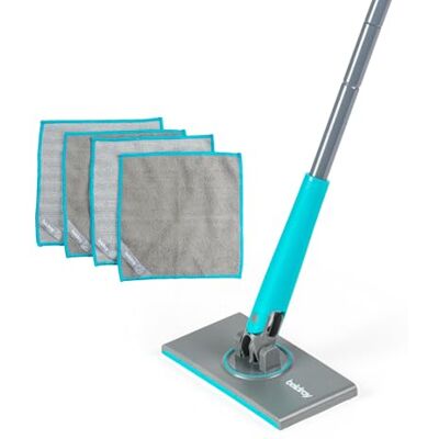 Beldray Anti-Bac Clip-to-Grip Badezimmermop Großes Moppkopf, Fliesen/Boden/Spiegel/Badewanne, Hygienischer Druckgriff, 360° Schwenkkopf, 4 Maschinenwaschbare Tücher, Reinigung & Schrubben Beldray Anti-Bac Clip-to-Grip Badezimmermop Großes Moppkopf, Fliesen/Boden/Spiegel/Badewanne, Hygienischer Druckgriff, 360° Schwenkkopf, 4 Maschinenwaschbare Tücher, Reinigung & Schrubben