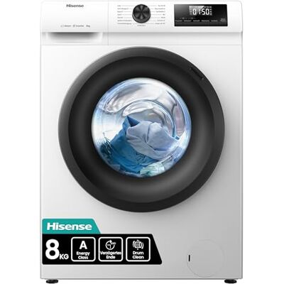 Hisense WF1Q8041BW Waschmaschine mit Dampffunktion /8KG /1400 U/Min /15 Programme/Anti-Allergie Programm/Baby-Wäsche/AutoWash/QuickWash/Daunen/Eco/Power 49' / Verzögertes Ende/EEK: A/Weiß Hisense WF1Q8041BW Waschmaschine mit Dampffunktion /8KG /1400 U/Min /15 Programme/Anti-Allergie Programm/Baby-Wäsche/AutoWash/QuickWash/Daunen/Eco/Power 49' / Verzögertes Ende/EEK: A/Weiß