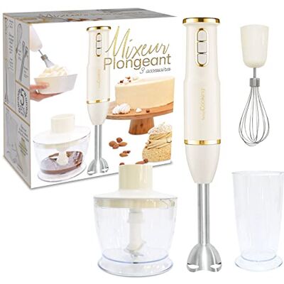 ScrapCooking SCRAP COOKING Stabmixer, multifunktional, 3-in-1: Standmixer, Schneebesen & elektrischer Zerkleinerer – Mixer mit Zubehör – für Gebäck, Cremes, Smoothies, Soßen – matt & goldfarben – 3889 ScrapCooking SCRAP COOKING Stabmixer, multifunktional, 3-in-1: Standmixer, Schneebesen & elektrischer Zerkleinerer – Mixer mit Zubehör – für Gebäck, Cremes, Smoothies, Soßen – matt & goldfarben – 3889