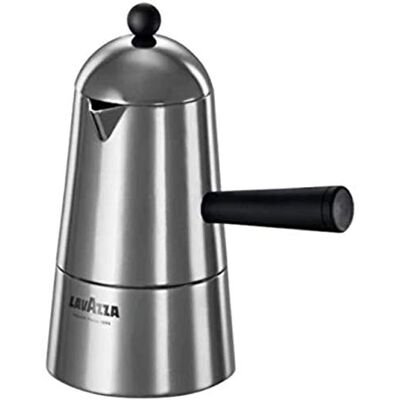 Ilsa Lavazza Carmencita Classic Espressokocher, Aluminium, schwarzer Griff und Knopf, 2 Tassen, Silber/Schwarz Ilsa Lavazza Carmencita Classic Espressokocher, Aluminium, schwarzer Griff und Knopf, 2 Tassen, Silber/Schwarz
