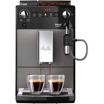 Melitta Avanza Kaffeevollautomat mit Milchsystem, Kaffeemaschine mit Mahlwerk und extragroßem Wassertank (1,5 l) für z. B. Cappuccino oder Espresso, mystic titan Melitta Avanza Kaffeevollautomat mit Milchsystem, Kaffeemaschine mit Mahlwerk und extragroßem Wassertank (1,5 l) für z. B. Cappuccino oder Espresso, mystic titan