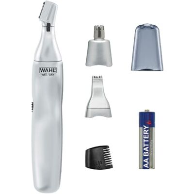 Wahl 3-in-1-Pflegeset, Ohr-, Nasen- und Augenbrauentrimmer Präzisionsgeschliffene Klingen, batteriebetrieben, schmerzfrei, hygienisch, abwaschbare Aufsätze, rotierender Nasenaufsatz Wahl 3-in-1-Pflegeset, Ohr-, Nasen- und Augenbrauentrimmer Präzisionsgeschliffene Klingen, batteriebetrieben, schmerzfrei, hygienisch, abwaschbare Aufsätze, rotierender Nasenaufsatz