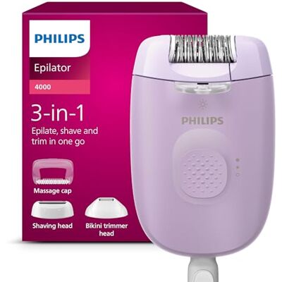 Philips Epilierer Series 4000, kabelgebundener Epilierer für Körper und Bikinizone, rasieren und trimmen, Haarentferner für Damen, Modell BRE257/00 Philips Epilierer Series 4000, kabelgebundener Epilierer für Körper und Bikinizone, rasieren und trimmen, Haarentferner für Damen, Modell BRE257/00