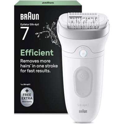 Braun Epilierer Damen Silk·épil 7, Ladyshaver, 7-011, Silber Breitem Kopf für Eine Einfache Haarentfernung, Nass Und Trocken, Langanhaltend Glatte Haut, Wasserdicht Braun Epilierer Damen Silk·épil 7, Ladyshaver, 7-011, Silber Breitem Kopf für Eine Einfache Haarentfernung, Nass Und Trocken, Langanhaltend Glatte Haut, Wasserdicht