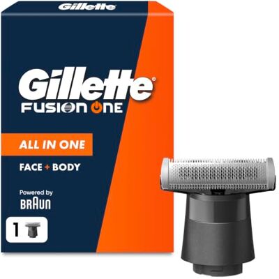 Gillette Fusion One Hybrid Klinge — ORIGINAL Ersatzklinge für Elektrischer Herren Rasierer, Gesicht und Körper, Packung mit 1 Klinge, Schwarz Langlebige Nachfüllpackung für die Rasur von Gesicht und Körper, schwenkbarer Kopf, 450 Mikro-Anpassungen pro S Gillette Fusion One Hybrid Klinge — ORIGINAL Ersatzklinge für Elektrischer Herren Rasierer, Gesicht und Körper, Packung mit 1 Klinge, Schwarz Langlebige Nachfüllpackung für die Rasur von Gesicht und Körper, schwenkbarer Kopf, 450 Mikro-Anpassungen pro S