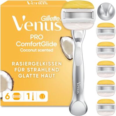 Gillette Pro Comfortglide Kokosduft Rasierer Damen, Silber Gillette Pro Comfortglide Kokosduft Rasierer Damen, Silber