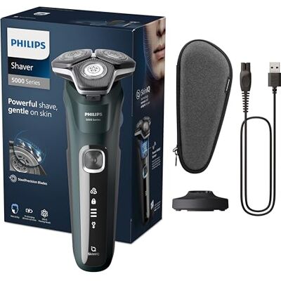 Philips Shaver Series 5000 – Elektrischer Nass- und Trockenrasierer, Rasierer für Herren, mit ausklappbarem Trimmer, Ladestation & Reiseetui (Model S5884/35) Philips Shaver Series 5000 – Elektrischer Nass- und Trockenrasierer, Rasierer für Herren, mit ausklappbarem Trimmer, Ladestation & Reiseetui (Model S5884/35)