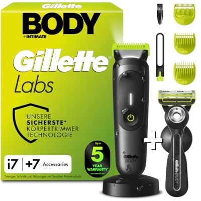 Gillette Labs Body + Intimate, i7 Körpertrimmer und Rasierer Gillette Labs Body + Intimate, i7 Körpertrimmer und Rasierer