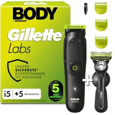 Gillette Labs Body + Intimate, i5 Körpertrimmer und Rasierer Gillette Labs Body + Intimate, i5 Körpertrimmer und Rasierer