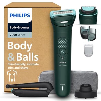 Philips Body Groomer 7000 Series Trimmer für Herren mit 2D-Flexkopf, Triple Protect Shave System, austauschbaren Köpfen, Intimate Trim & Shave, 100% duschfest, 120 Min. Laufzeit, Modell BG7485/30 Philips Body Groomer 7000 Series Trimmer für Herren mit 2D-Flexkopf, Triple Protect Shave System, austauschbaren Köpfen, Intimate Trim & Shave, 100% duschfest, 120 Min. Laufzeit, Modell BG7485/30
