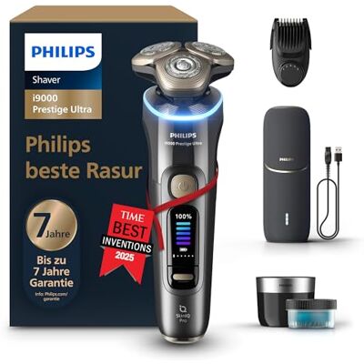 Philips Rasierer i9000 Prestige Ultra, elektrischer Nass- und Trockenrasierer für Herren, Druck- und Bewegungssensor, 5+1 Bartstyler, Reinigungsstation, UV-Ladecase und Reiseetui (Modell XP9402/46) Philips Rasierer i9000 Prestige Ultra, elektrischer Nass- und Trockenrasierer für Herren, Druck- und Bewegungssensor, 5+1 Bartstyler, Reinigungsstation, UV-Ladecase und Reiseetui (Modell XP9402/46)