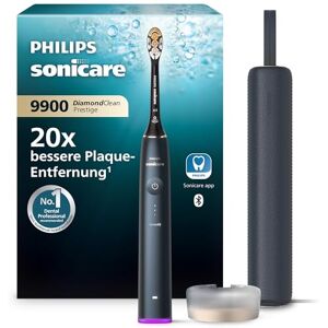 Philips Sonicare DiamondClean Prestige 9900 elektrische Zahnbürste Schallzahnbürste mit SenseIQ, A3 Premium-All-in-One-Bürstenkopf und Ladeetui in Mitternachtsblau (Modell HX9992/12) Philips Sonicare DiamondClean Prestige 9900 elektrische Zahnbürste Schallzahnbürste mit SenseIQ, A3 Premium-All-in-One-Bürstenkopf und Ladeetui in Mitternachtsblau (Modell HX9992/12)