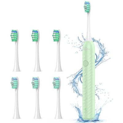 YteaTh Elektrische Zahnbürste Schallzahnbürste Eine Ladung für 180 Tage Zahnbürste Elektrisch, Shcall Electric Toothbrush Mit 6 Ersatzbürsten, 5 Putzmodi, Timer (Hellgrün) YteaTh Elektrische Zahnbürste Schallzahnbürste Eine Ladung für 180 Tage Zahnbürste Elektrisch, Shcall Electric Toothbrush Mit 6 Ersatzbürsten, 5 Putzmodi, Timer (Hellgrün)