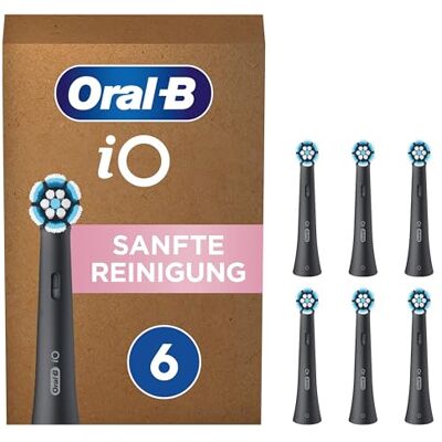 Oral-B iO Sanfte Reinigung Aufsteckbürsten für elektrische Zahnbürste, 6 Stück, sanfte Zahnreinigung, Zahnbürstenaufsatz für iO Zahnbürsten, briefkastenfähige Verpackung, schwarz Oral-B iO Sanfte Reinigung Aufsteckbürsten für elektrische Zahnbürste, 6 Stück, sanfte Zahnreinigung, Zahnbürstenaufsatz für iO Zahnbürsten, briefkastenfähige Verpackung, schwarz