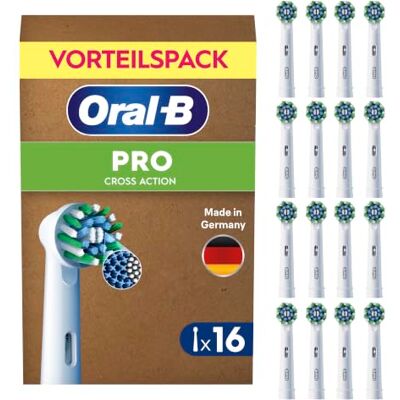 Oral-B Aufsteckbürsten PRO CrossAction, Weiß, 16 Stück Oral-B Aufsteckbürsten PRO CrossAction, Weiß, 16 Stück