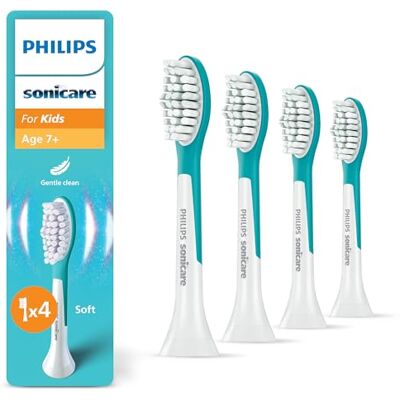 Philips Sonicare For Kids, Original Ersatzbürstenköpfe für Kinder ab 7 Jahren, 4er-Pack, HX6044/90 Philips Sonicare For Kids, Original Ersatzbürstenköpfe für Kinder ab 7 Jahren, 4er-Pack, HX6044/90
