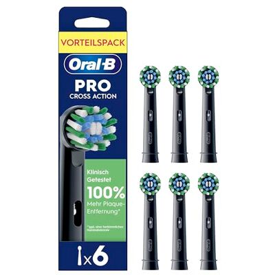 Oral-B Aufsteckbürsten Pro CrossAction Schwarz 6er Oral-B Aufsteckbürsten Pro CrossAction Schwarz 6er