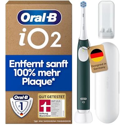 Oral-B iO Series 2 Elektrische Zahnbürste, Grün Inkl. 1 Aufsteckbürste, Reise-Etui, GUT GETESTET von STIFTUNG WARENTEST, Electric Toothbrush mit 3 Putzmodi für Zahnpflege Oral-B iO Series 2 Elektrische Zahnbürste, Grün Inkl. 1 Aufsteckbürste, Reise-Etui, GUT GETESTET von STIFTUNG WARENTEST, Electric Toothbrush mit 3 Putzmodi für Zahnpflege