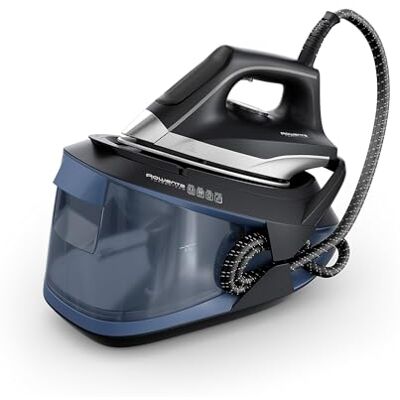 Rowenta VR8325 Turbosteam Dampfbügelstation, 2600 Watt, 120 g/Min. konstanter Dampf, 350 g/Min. extra Dampfstoß, schnellaufheizend, 1,7 L Wassertank, Antikalk-System, Eco-Modus, Schwarz/Blau Rowenta VR8325 Turbosteam Dampfbügelstation, 2600 Watt, 120 g/Min. konstanter Dampf, 350 g/Min. extra Dampfstoß, schnellaufheizend, 1,7 L Wassertank, Antikalk-System, Eco-Modus, Schwarz/Blau