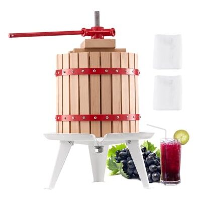 VEVOR Obstweinpresse Obstmühle (12 L) mit Massivholzkorb mit 8 Blöcken, robuster manueller Entsafter, Apfelweinpresse Apfelpresse Traubenpresse Olivenölpresse mit Griff Saftpresse für Küche VEVOR Obstweinpresse Obstmühle (12 L) mit Massivholzkorb mit 8 Blöcken, robuster manueller Entsafter, Apfelweinpresse Apfelpresse Traubenpresse Olivenölpresse mit Griff Saftpresse für Küche