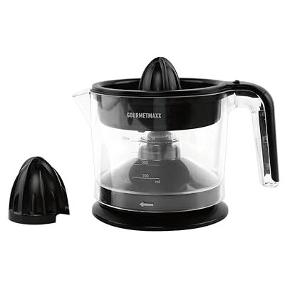 GOURMETmaxx Elektrische Zitruspresse 25 W – Frischer Saft auf Knopfdruck 700 ml Saftbehälter Großer Presskegel Mit Sieb & Antirutschfüßen GOURMETmaxx Elektrische Zitruspresse 25 W – Frischer Saft auf Knopfdruck 700 ml Saftbehälter Großer Presskegel Mit Sieb & Antirutschfüßen