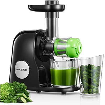 HOUSNAT Slow Juicer, Entsafter Gemüse und Obst, Profi Entsafter mit Ruhigem Motor │ Umkehrfunktion │ Saftkanne │ Reinigungsbürste │ 2 Filterelemente(Black) HOUSNAT Slow Juicer, Entsafter Gemüse und Obst, Profi Entsafter mit Ruhigem Motor │ Umkehrfunktion │ Saftkanne │ Reinigungsbürste │ 2 Filterelemente(Black)