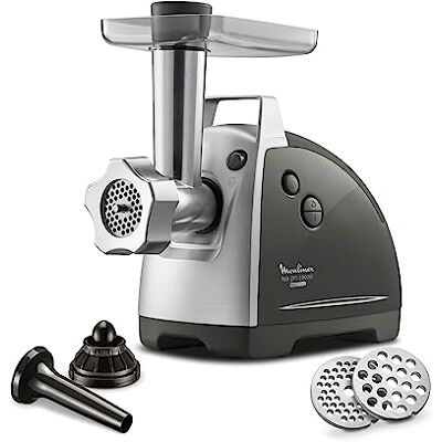 Moulinex ME6868 Meat Mincer Fleischwolf 2200 Watt 4 Zubehörteile inbegriffen sicheres Reverse-System schwarz/silber Moulinex ME6868 Meat Mincer Fleischwolf 2200 Watt 4 Zubehörteile inbegriffen sicheres Reverse-System schwarz/silber