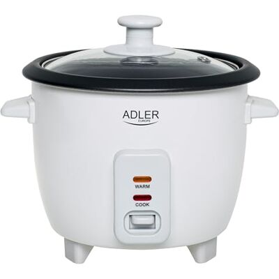 Adlereurope ADLER EUROPE AD 6418 kompakter Reiskocher 0,6 Liter Fassungsvermögen, Warmhaltefunktion, Antihaftbeschichtung, Gartopf, Reislöffel & Messbecher, Glasdeckel, Weiß Adlereurope ADLER EUROPE AD 6418 kompakter Reiskocher 0,6 Liter Fassungsvermögen, Warmhaltefunktion, Antihaftbeschichtung, Gartopf, Reislöffel & Messbecher, Glasdeckel, Weiß