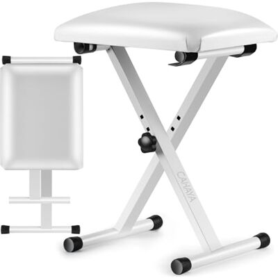 CAHAYA keyboardbank 3-Fach höhenverstellbar klavierbank klappbarer Klavierhocker X-förmig Klavier Sitzbank Pianobank stabil Piano Stool Gepolsterter Klavierstuhl Weiß CY0257-1 CAHAYA keyboardbank 3-Fach höhenverstellbar klavierbank klappbarer Klavierhocker X-förmig Klavier Sitzbank Pianobank stabil Piano Stool Gepolsterter Klavierstuhl Weiß CY0257-1