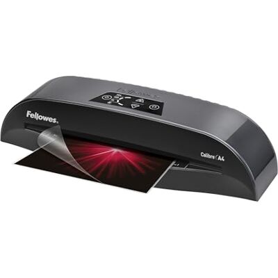 Fellowes Calibre A4 Laminiergerät für 80-125 Micron Folien, 60 Sek. Aufwärmzeit, staufreies Laminieren, inkl. 10 gratis A4 Folien, schwarz/grau Fellowes Calibre A4 Laminiergerät für 80-125 Micron Folien, 60 Sek. Aufwärmzeit, staufreies Laminieren, inkl. 10 gratis A4 Folien, schwarz/grau