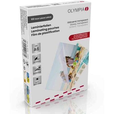 Olympia Laminierfolie 100 X DIN A6 125 Mikron Olympia Laminierfolie 100 X DIN A6 125 Mikron