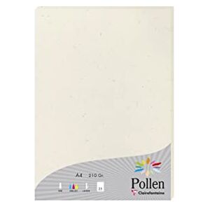 Clairefontaine 55014C Packung mit 25 Blatt Briefpapier Pollen Natura, 100% Recycling Papier, DIN A4, 21x29,7cm, 210g, ideal für Einladungen und Korrespondenz, Weiß, 1 Pack Clairefontaine 55014C Packung mit 25 Blatt Briefpapier Pollen Natura, 100% Recycling Papier, DIN A4, 21x29,7cm, 210g, ideal für Einladungen und Korrespondenz, Weiß, 1 Pack
