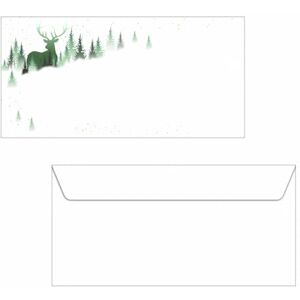 Sigel DU284 Briefumschläge Weihnachten, DIN lang, 25 Stück, mit modernen grünen Elementen, "Christmas Forest Sigel DU284 Briefumschläge Weihnachten, DIN lang, 25 Stück, mit modernen grünen Elementen, "Christmas Forest