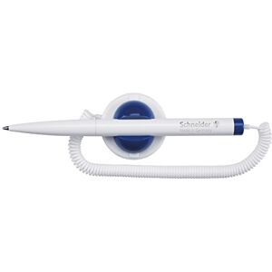 Schneider Klick-Fix Kugelschreiber mit Teleschnur (Schreibfarbe: blau, Strichstärke M), weiß, 10 Stück Schneider Klick-Fix Kugelschreiber mit Teleschnur (Schreibfarbe: blau, Strichstärke M), weiß, 10 Stück