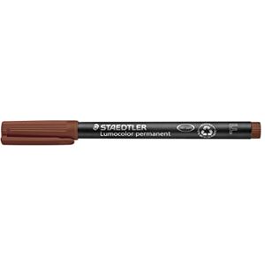 Staedtler permanent Marker Lumocolor, braun, F-Spitze Linienbreite ca. 0,6 mm, wisch- und wasserfest, Made in Germany, lange Lebensdauer, 10 braune Universalstifte im Kartonetui, 318-7 Staedtler permanent Marker Lumocolor, braun, F-Spitze Linienbreite ca. 0,6 mm, wisch- und wasserfest, Made in Germany, lange Lebensdauer, 10 braune Universalstifte im Kartonetui, 318-7