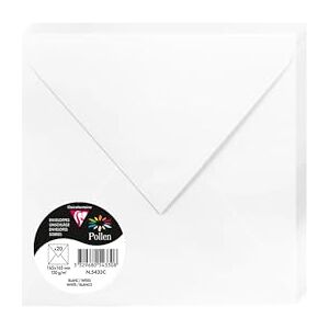 Clairefontaine 5433C Packung mit 20 Umschläge Pollen, Format 165 x 165mm, 120g, ideal für Einladungen und Korrespondenz, Weiß, 1 Pack Clairefontaine 5433C Packung mit 20 Umschläge Pollen, Format 165 x 165mm, 120g, ideal für Einladungen und Korrespondenz, Weiß, 1 Pack
