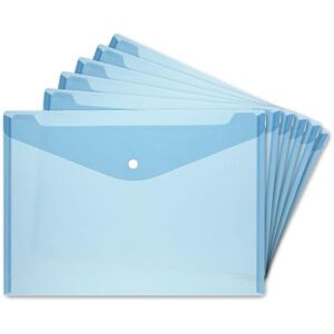 Herlitz Dokumententaschen A4 aus Kunststoff, mit Druckknopfverschluss, blau transparent, 6 Stück Herlitz Dokumententaschen A4 aus Kunststoff, mit Druckknopfverschluss, blau transparent, 6 Stück
