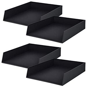 Rössler SOHO Briefablage A4 Dokumentenablage A4 Schreibtisch Organizer aus Papier Ablagefächer stapelbar Büro Organizer Schreibtisch Zubehör 32 x 26 x 6 cm 4 Stück Farbe: Schwarz Rössler SOHO Briefablage A4 Dokumentenablage A4 Schreibtisch Organizer aus Papier Ablagefächer stapelbar Büro Organizer Schreibtisch Zubehör 32 x 26 x 6 cm 4 Stück Farbe: Schwarz