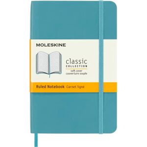 Moleskine Klassisches Notizbuch, Liniertes Notizbuch, Weicher Einband und Elastischer Verschluss, Taschenformat 9 x 14 cm, Farbe Türkisblaues Riff, 192 Seiten Moleskine Klassisches Notizbuch, Liniertes Notizbuch, Weicher Einband und Elastischer Verschluss, Taschenformat 9 x 14 cm, Farbe Türkisblaues Riff, 192 Seiten