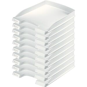 Leitz Briefkorb Flach A4, 10er Pack, Briefablage in Premium-Qualität, Stapelbares Ablagefach als Schreibtisch-Organizer, Kombinierbar mit Plus-Serie, Weiß, 52370001 Leitz Briefkorb Flach A4, 10er Pack, Briefablage in Premium-Qualität, Stapelbares Ablagefach als Schreibtisch-Organizer, Kombinierbar mit Plus-Serie, Weiß, 52370001