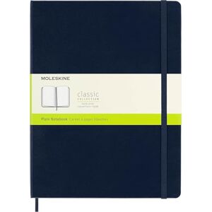 Moleskine Classic Notebook, Notizbuch Mit Blanko Seiten, Hardcover Mit Gummiband, Farbe Saphirblau, XL 19 x 25 cm, 192 Seiten Moleskine Classic Notebook, Notizbuch Mit Blanko Seiten, Hardcover Mit Gummiband, Farbe Saphirblau, XL 19 x 25 cm, 192 Seiten